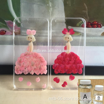Crystal Liquid Transparent Epoxy Doming Resin for Flower Phone Cover